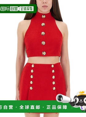 BALMAIN 女士背心吊带 FF1AB496WD033AC AW2025 红色性感