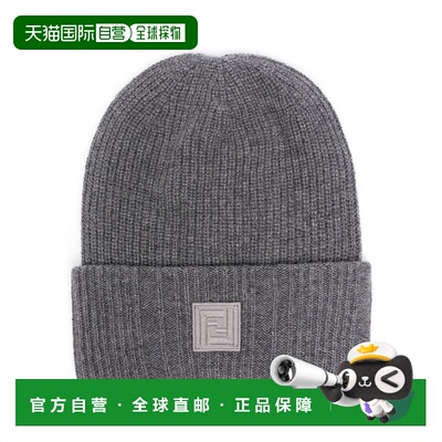 FENDI 男士帽子 FXQ352ASMMF0QZ0 AW2024 灰色 BEANIE FF LABEL