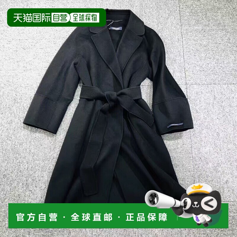MAX MARA 女士外套 9086018906015 AW2018 黑色翻领长袖大衣 女装