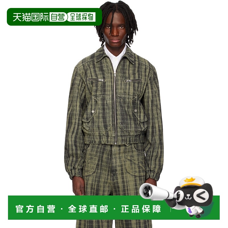 1h可退 潮奢 EGONLAB. 男士 灰色 Lining Denim 飞行员夹克 SS25O