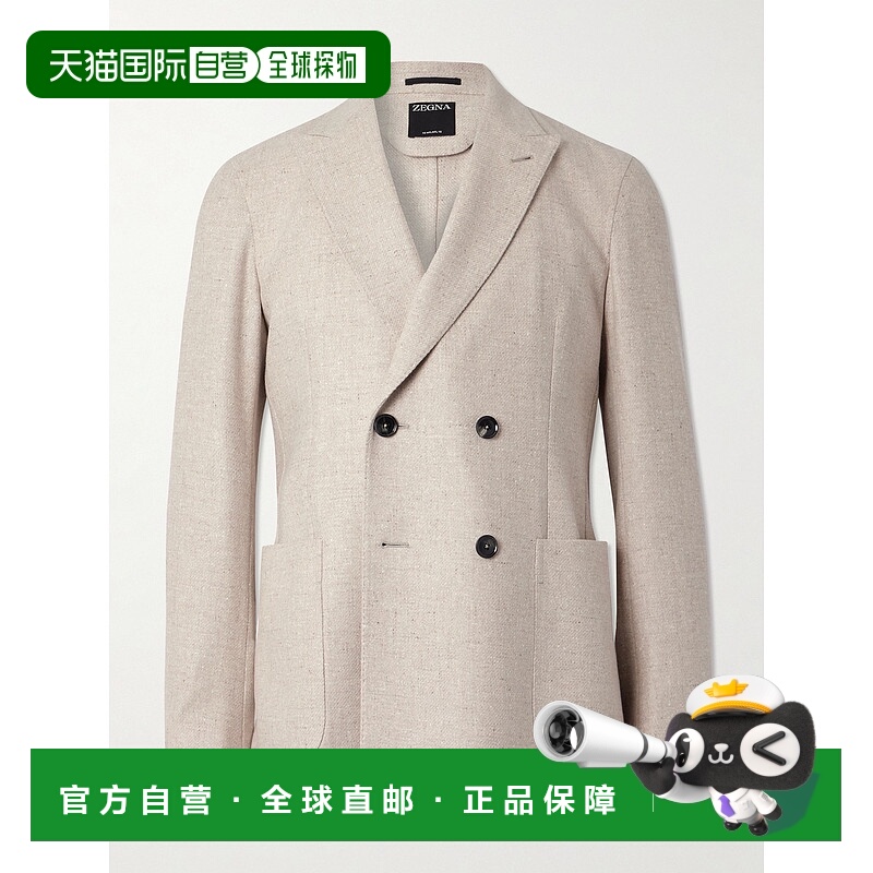 1h可退 潮奢 zegna 杰尼亚 男士 无结构双排扣羊毛羊绒混纺西装外