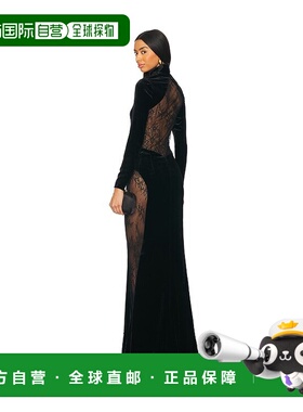 潮奢 retrofête 女士 Amor 天鹅绒连衣裙 FW2410292