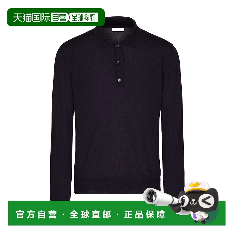 1h可退 VALENTINO 男士T恤 4V3KP02H9Y8598 SS2024 黑色 VLOGO 标