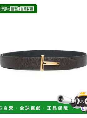 1h可退 潮奢 Tom Ford 汤姆 福特 男士 T-BUCKLE 木纹皮革皮带 TB