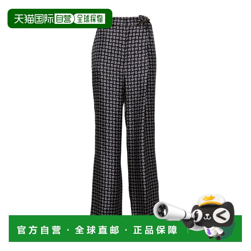 PRADA 女士休闲裤 P238I15GGSOOOF0008 CO 蓝色 折痕细节休闲裤