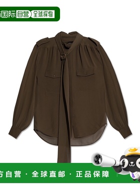 CHLOÉ 女士衬衫 CH24WHT7611722U AW2024 绿色 Silk shirt with p