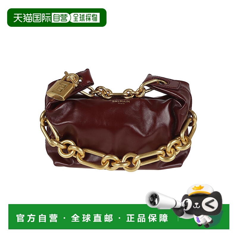 1h可退 BALMAIN 女士单肩包 FN0AD001LMTE3ARAUBERGINE AW2025