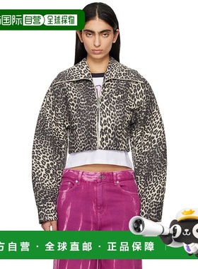 1h可退 潮奢 GANNI 甘尼 女士 灰色 Leopard Curve Sleeve Short
