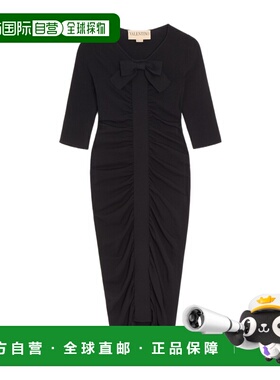 VALENTINO 女士连衣裙 BKD15LA8N0NO SS2026 黑色 短袖针织连衣裙