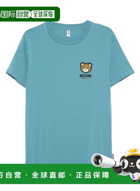 MOSCHINO 男士T恤 A078844100294 AW2024 蓝色 圆领T恤短袖男装
