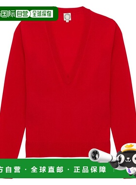 INES DE LA FRESSANGE 纯色V领长袖毛衣 女款羊毛羊毛衫