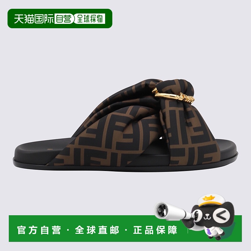 1h可退 FENDI 女士凉鞋 8X8645AE7SF0R7V CO 棕色 Slides with lo
