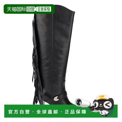 PINKO 女士靴子 SD0589P003Z99 AW2026 黑色高跟 FRINGE BOOTS