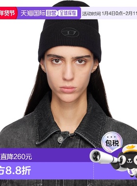 1h可退 潮奢 Diesel 迪赛 女士 黑色 K-Coder-Fully B 毛线帽 A04