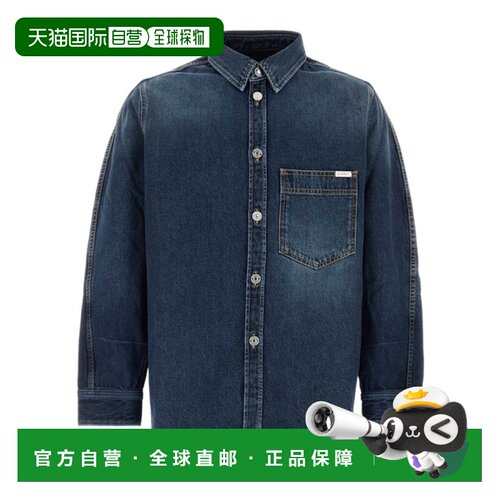 GIVENCHY 男士衬衫 BM61AL5YDS053 AW2026 蓝色翻领长袖衬衫 男装