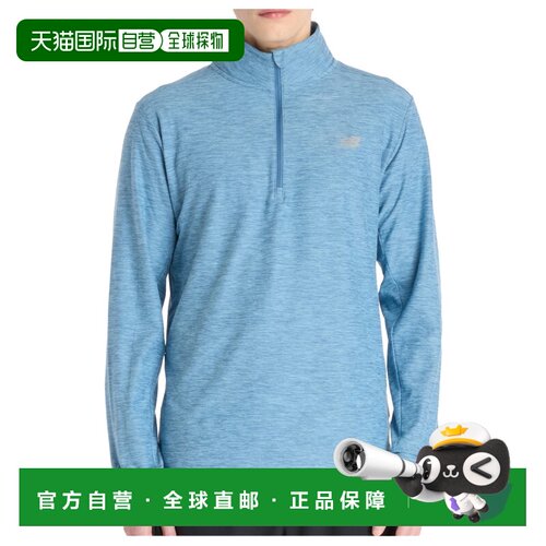 1h可退 NEW BALANCE 男士户外T恤 0280705BLUE CO 蓝色半拉链