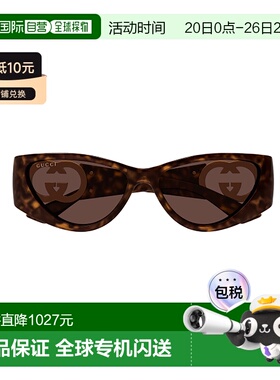 GUCCI 女士眼镜 GG1824S002 SS2025 棕色古驰 几何框太阳镜配饰