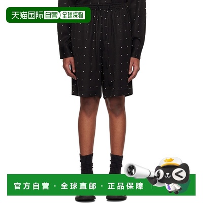 1h可退 潮奢 RÓhe 男士 黑色 Dotted Elasticated 短裤 31432033