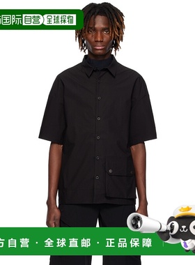 1h可退 潮奢 Devoa 男士 黑色 Half Sleeve 衬衫 SHCDTMH