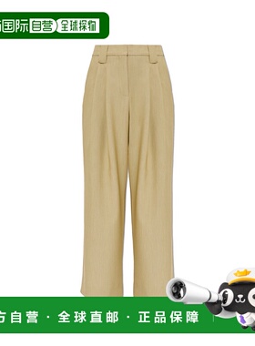 GANNI 女士休闲裤 W02136871028 SS2025 绿色 Wide-leg trousers