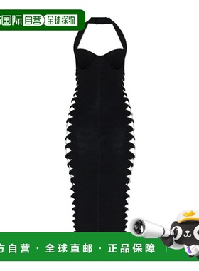 BALMAIN 女士连衣裙 FF0RJ200KI98EAB AW2025 黑色 挂脖连衣裙