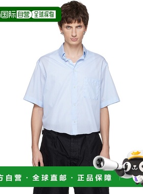 1h可退 潮奢 Maison Margiela 马丁 马吉拉 男士 蓝色短袖衬衫 S5