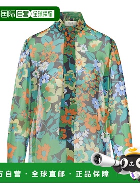 CELINE 女士衬衫 RC03A0H12FYN9 SS2025 女装长袖绿色衬衫