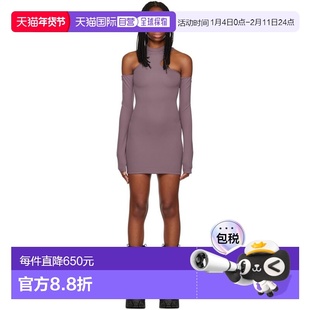 1h可退 潮奢 off-white 女士 紫色 Sleek Asymmetric 连衣裙 OWDB