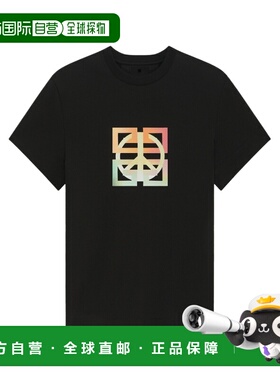 1h可退 奢淘 Givenchy 黑色圆领图案印花T恤 女 BW707Z3Z9Y