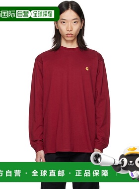 1h可退 潮奢 CARHARTT WIP 男士 红色 L/S Chase T 恤 I026392