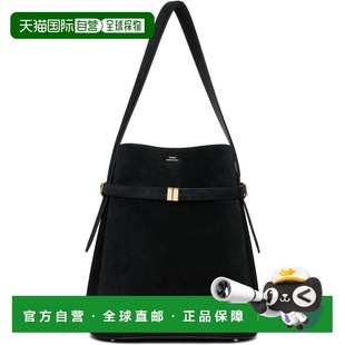 1h可退 潮奢 toteme 女士 黑色 Belted Suede 水桶包 253WAL0048L