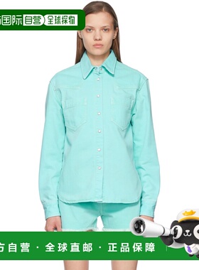 1h可退 潮奢 Palm Angels 棕榈天使 女士 蓝色牛仔衬衫 PWYD011S2