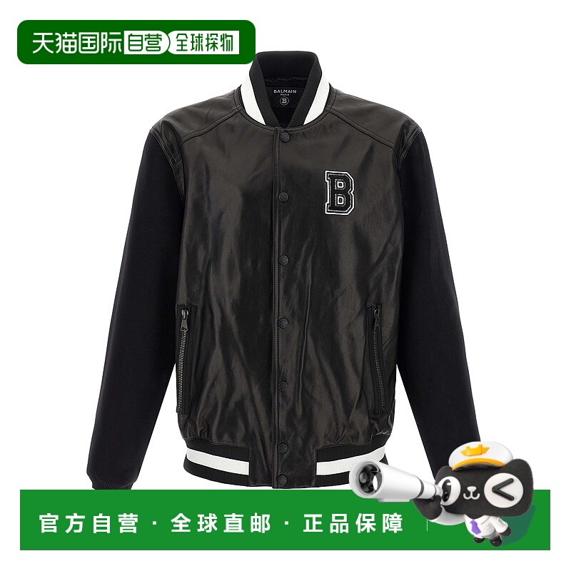 1h可退 BALMAIN 男士夹克 FH1TF995MH22EAP AW2025 黑色 Varsity