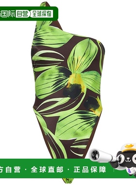 1h可退 潮奢 Louisa Ballou 女士 Plunge印花连体泳衣