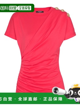 BALMAIN 女士T恤 GF1EF002BD39OFW SS2026 红色 T-shirt with dec
