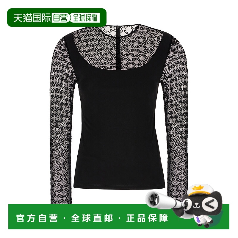 1h可退 GIVENCHY 女士T恤 BW61C520GU001 AW2024 黑色 TOP