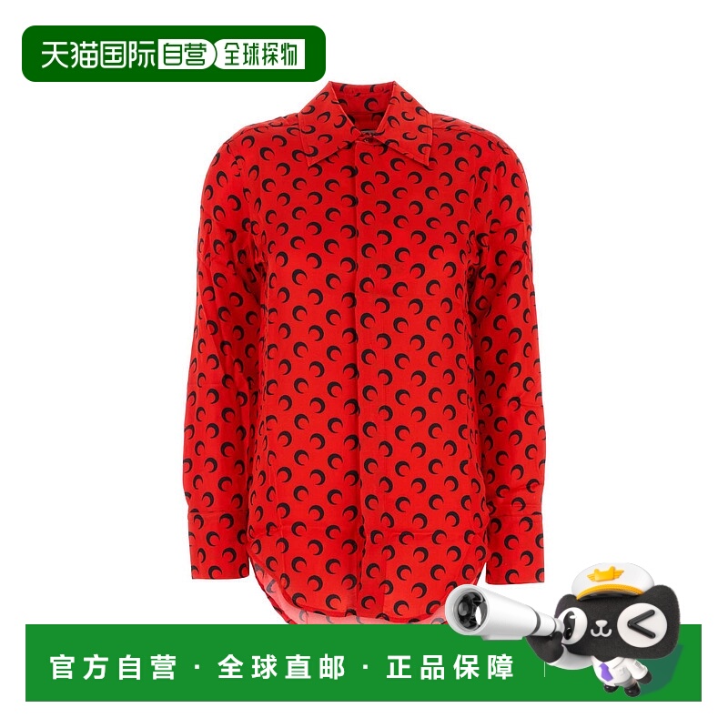 1h可退 MARINE SERRE 女士衬衫 USI024BCWOV0059RD10 SS2025长袖