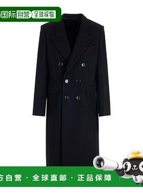 CELINE 男士外套 2M691863C38NO SS2023 黑色 羊毛双排扣大衣男装