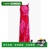 潮奢 印花缎面长款 FARM 1h可退 RIO 女士 吊带连衣裙 332264SUMME