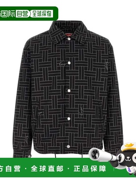 KENZO 男士夹克 FE65BL1639NJ99 AW2024 黑色 'KENZO Weave'休闲