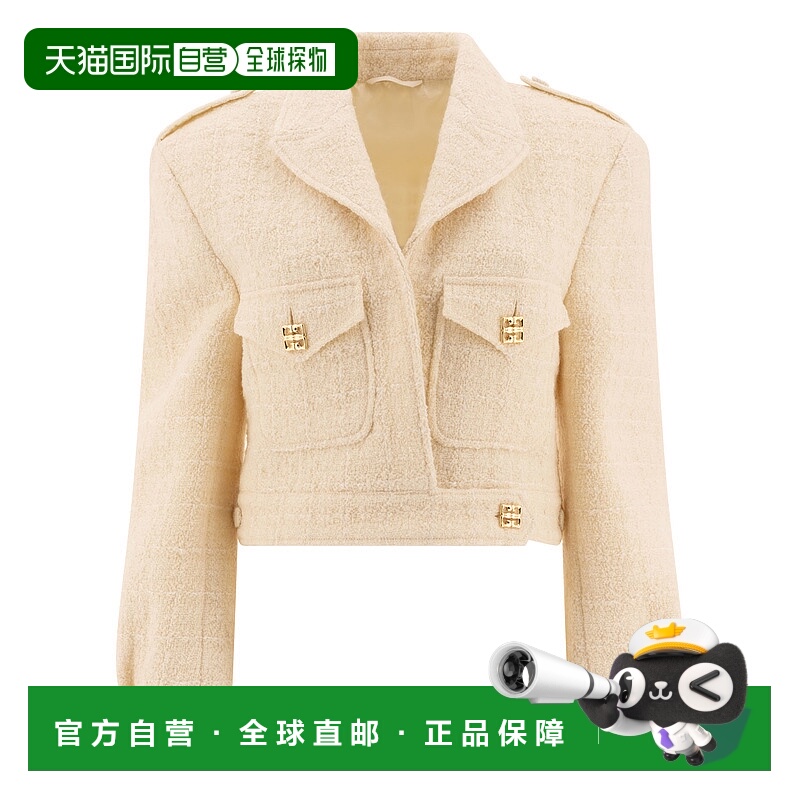 GIVENCHY 女士西服 BW30JK15MC150 AW2024 白色 长袖羊毛休闲夹克