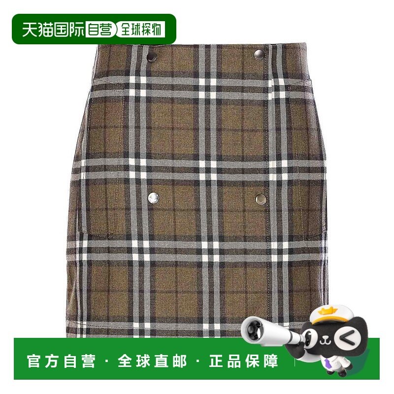 BURBERRY 女士半身裙 8110911 AW2025 棕色 Trench Check Skirt