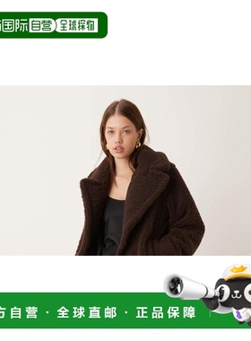 1h可退 潮奢 New Look 纽洛克 女士 borg 巧克力色长款大衣