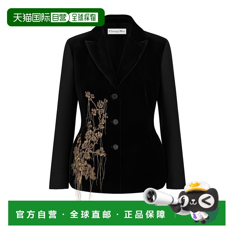 1h可退 DIOR 女士外套 541V23W1166X9989 AW2025 黑色 长袖西装外