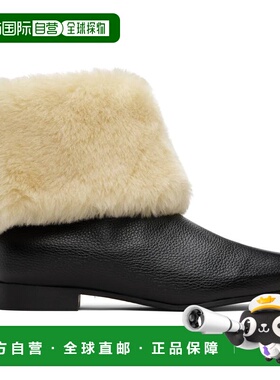 1h可退 潮奢 toteme 女士 黑色 & 米色 Downtown Shearling 踝靴