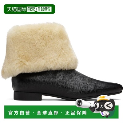 1h可退 潮奢 toteme 女士 黑色 & 米色 Downtown Shearling 踝靴