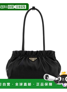 潮奢 Prada 普拉达 女士 Logo 饰牌褶皱单肩包 1BA484VMOO2DX8