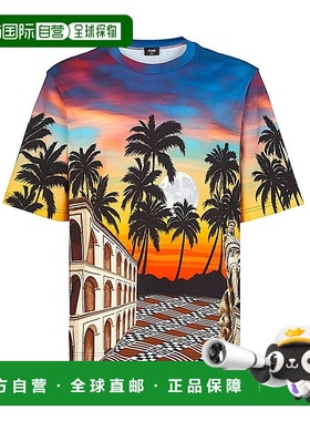 FENDI 男士T恤 FAF722ARYCF0ZA0BLU SS2025 蓝色 FENDI Topwear