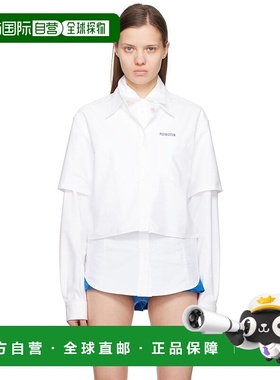 1h可退 潮奢 Pushbutton 女士 白色 Double Sleeve 衬衫 PZ251020