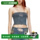 OVAL 紧身针织抹胸 DIESEL 镂空金属logo做旧款 舒适修身 女款 牛